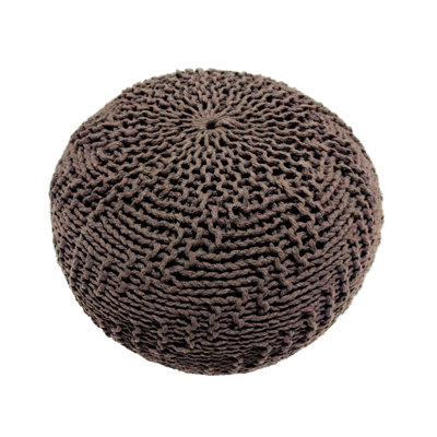 Pouf, 20 W, D, 14 H, Brown, Modern Knit Cover, Easy Clean Tall Brown Weave Wide Deep, Design For Office
