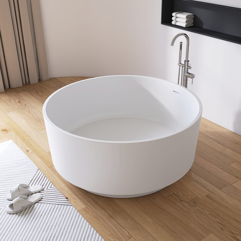 49'' Freestanding Soaking Solid Surface Stone Resin Bathtub