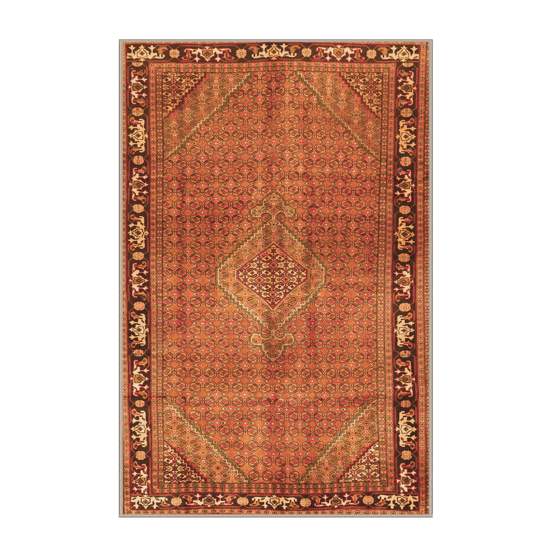 Tapis orange tissé à la machine, Rectangle 2 pi x 3 pi
