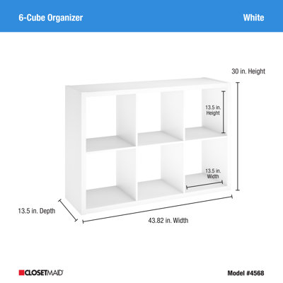 Bibliothèque décorative à 6 cubes avec bacs en tissu