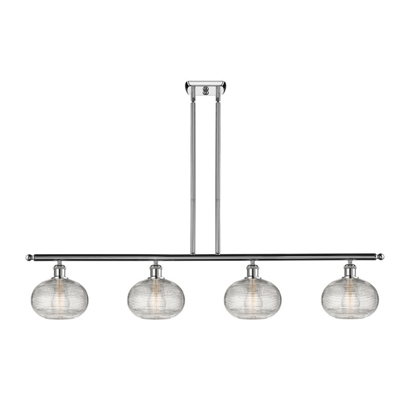 Luminaire suspendu pour îlot de cuisine 4 lumières Larrick, Chrome poli