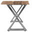 Banc de salle à manger 70 po en bois d'acacia, style maison de campagne, pieds croisés, brun, chrome