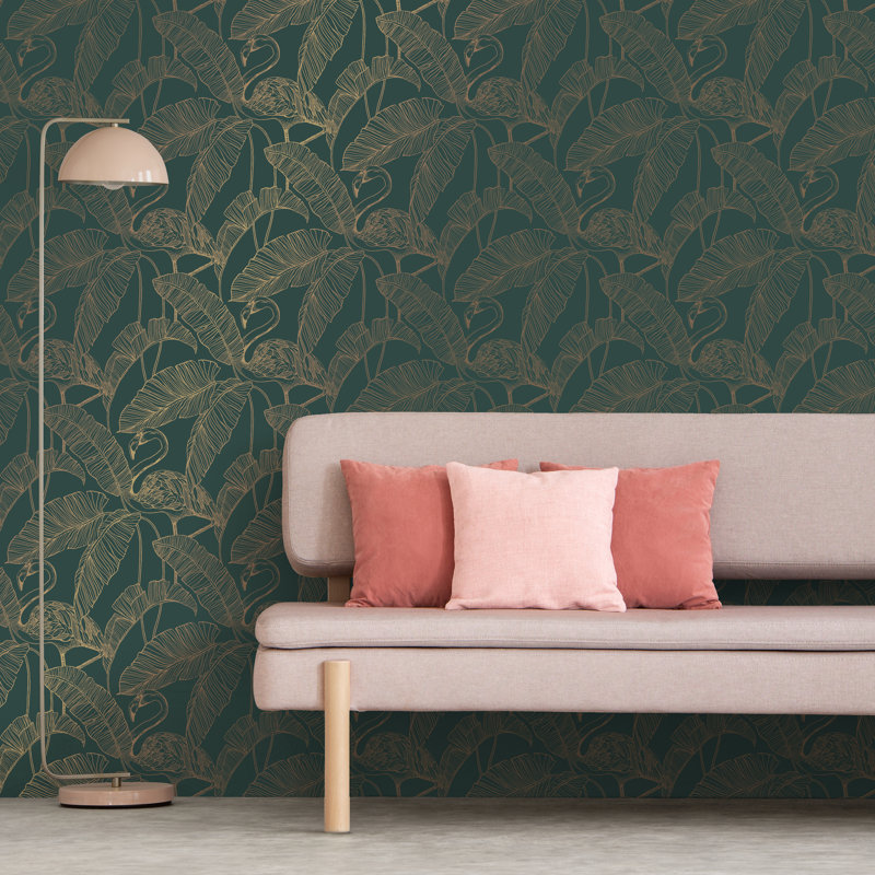 Flamingo Emerald Wallpaper