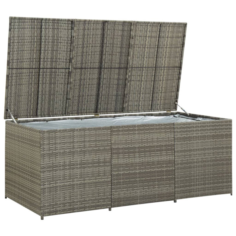 Latitude Run® Water Resistant Poly Rattan Deck Box, Grey