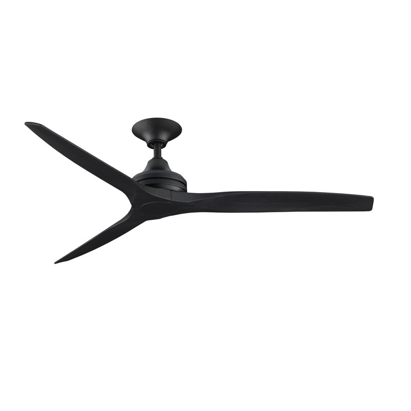 Ventilateur de plafond intérieur / extérieur Spitfire 60 pouces avec télécommande, Noir, Noir