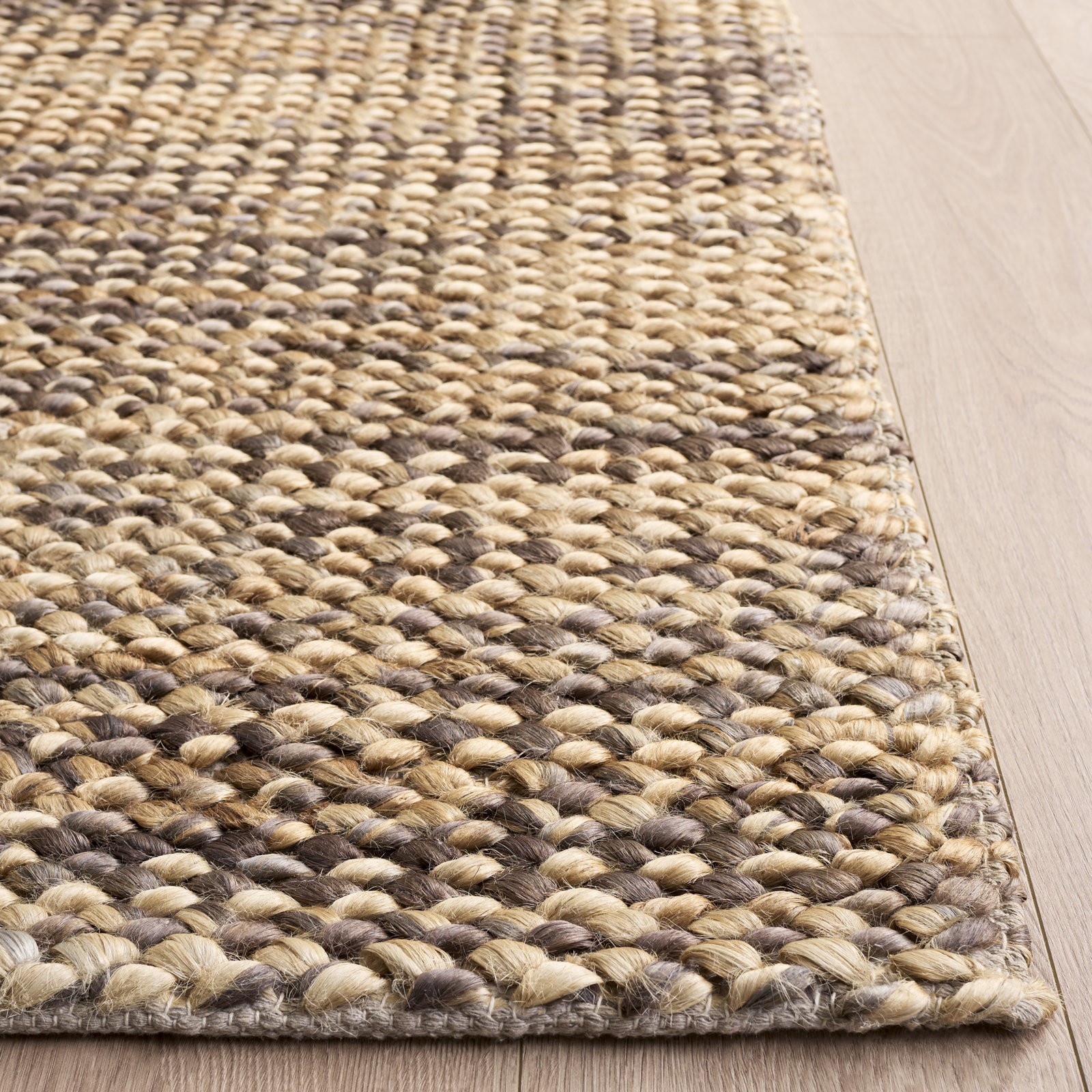 Hand-Woven Abstract Jute Rug, Rectangle 6' x 9'