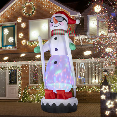 20FT Giant DISCO Lighted Inflatable Skiing Snowman