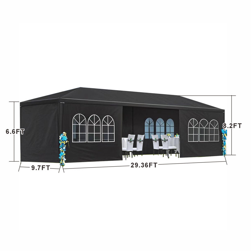 Pavillon de jardin pour l'extérieur avec 9 parois latérales amovibles