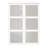 60"Wx78"H White Primed 3-Lite Tempered  Frosted Glass Sliding Door Panels Only