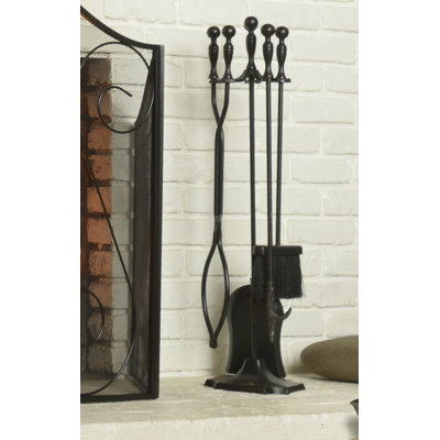 5 Piece Metal Fireplace Tool Set