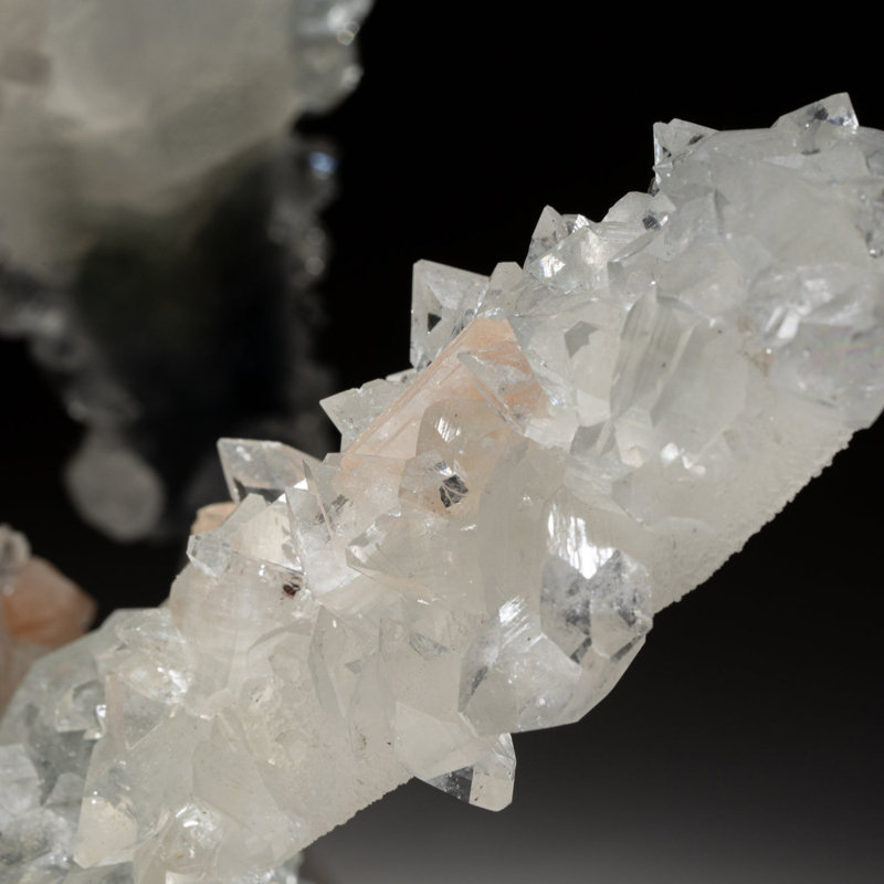 Green Apophyllite with Calcite and Stilbite on Matrix from Jalgaon, Maharashtra, India