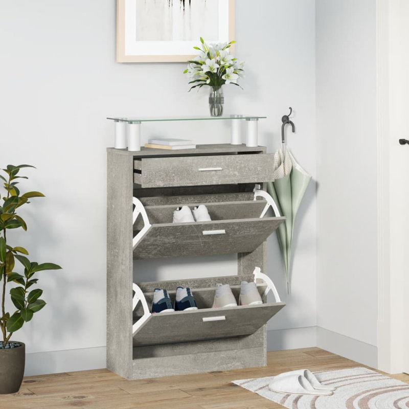 Flip Down Shoe Storage, Light Grey