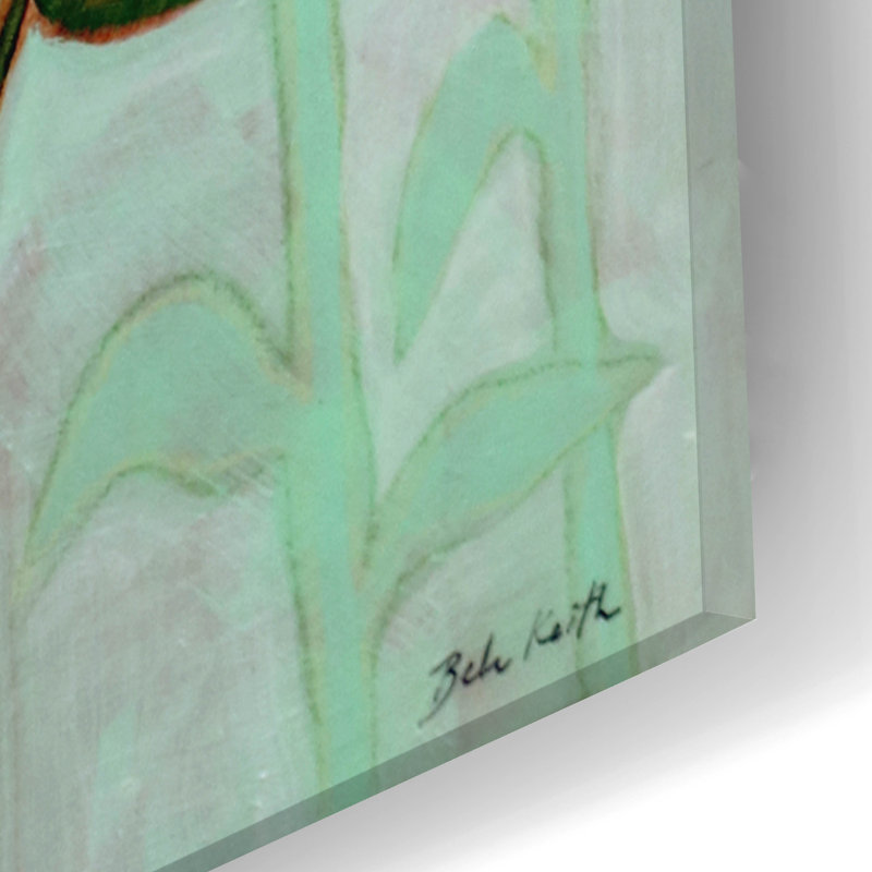  «I Speak To My Plants» par Bebe Keith, art mural en verre acrylique, 16 po x 24 po, H 24 po x l 16 po