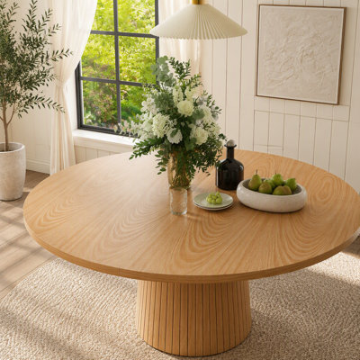 Table de salle à manger de 47 po pour 4 personnes avec placage à motif de marbre et base en bois