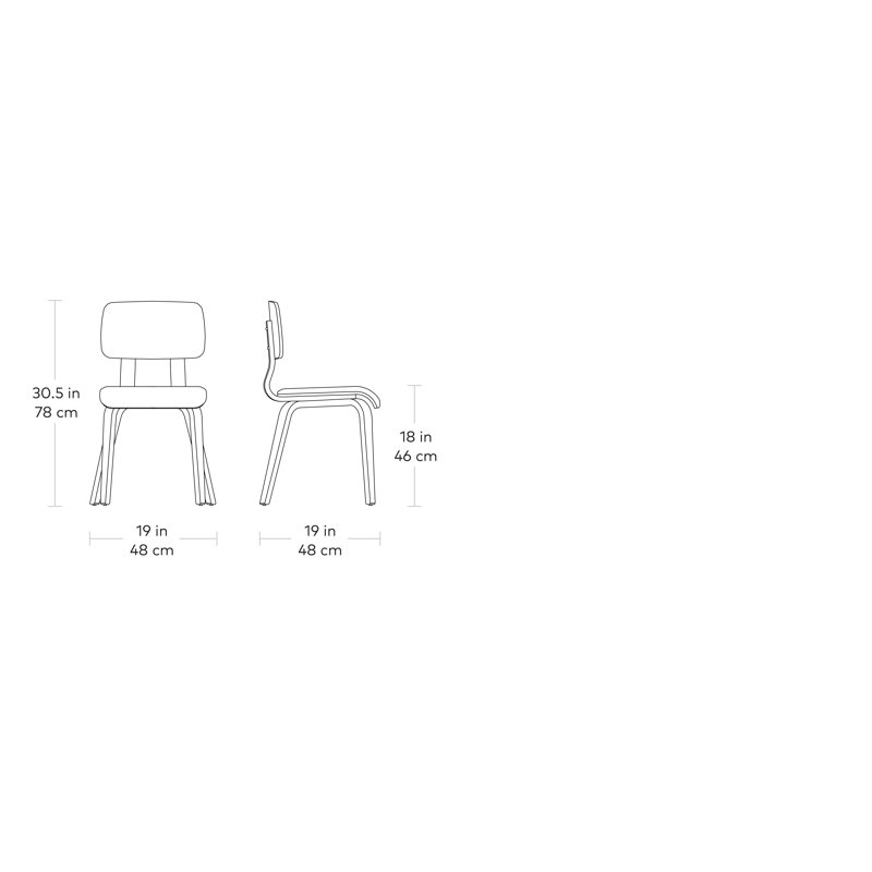 Cardinal Dining Chair, Blonde Ash/Moto White Leather