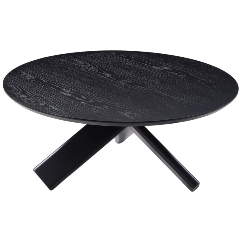 Modern Round Coffee Table, Black