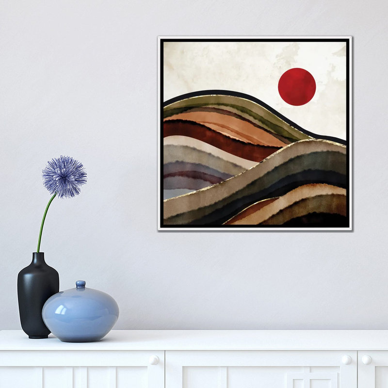 «Fall Fall Abstract», reproduction d'impression, Pas de tapis, H 18 po x l 18 po x 1,5 po, Toile blanche encadrée