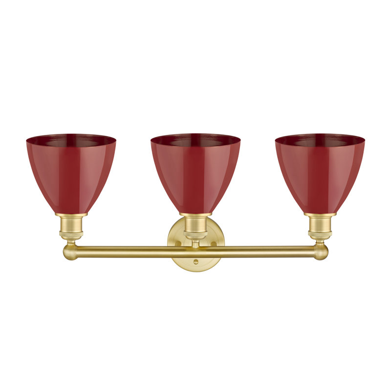 Anglie 3 - Light Dimmable Vanity Light, Red, Satin Gold