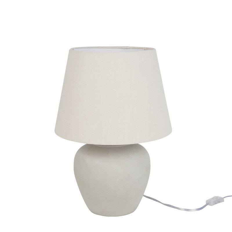 Leisha Ceramic Table Lamp, Light Gray