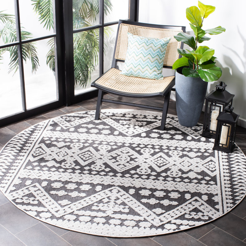 Doe Performance Geometric Rug, Round 6'7"
