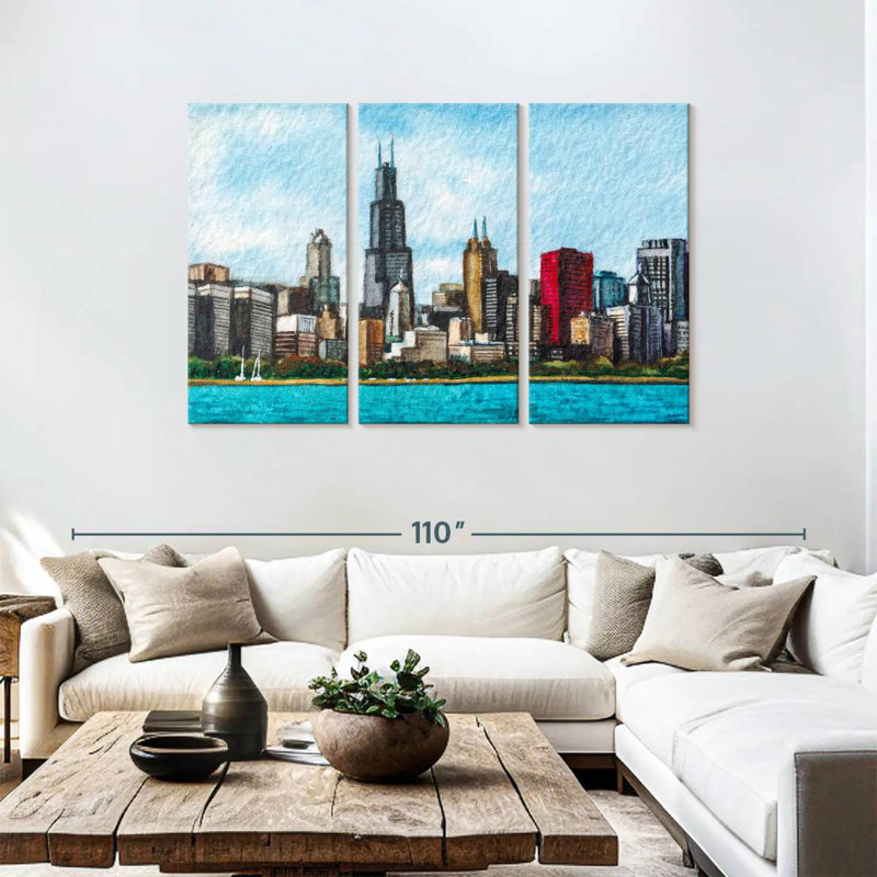 Sireci Chicago Skyline, 48" H x 74" W