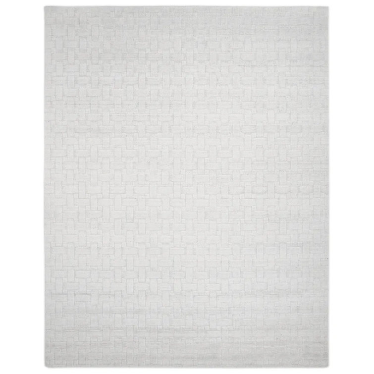 Hainsly Hand Loomed Wool/Viscose/Cotton Area Rug in Alabaster