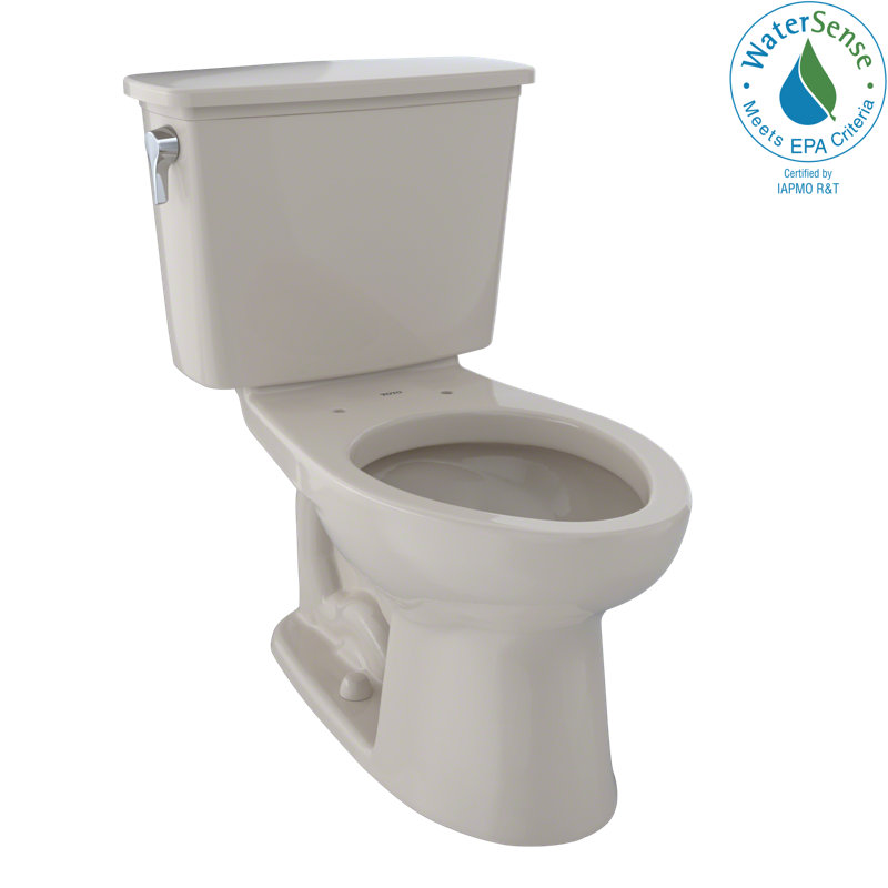 Toilette allongée deux pièces TOTO® Eco Drake®, Os, Côté gauche