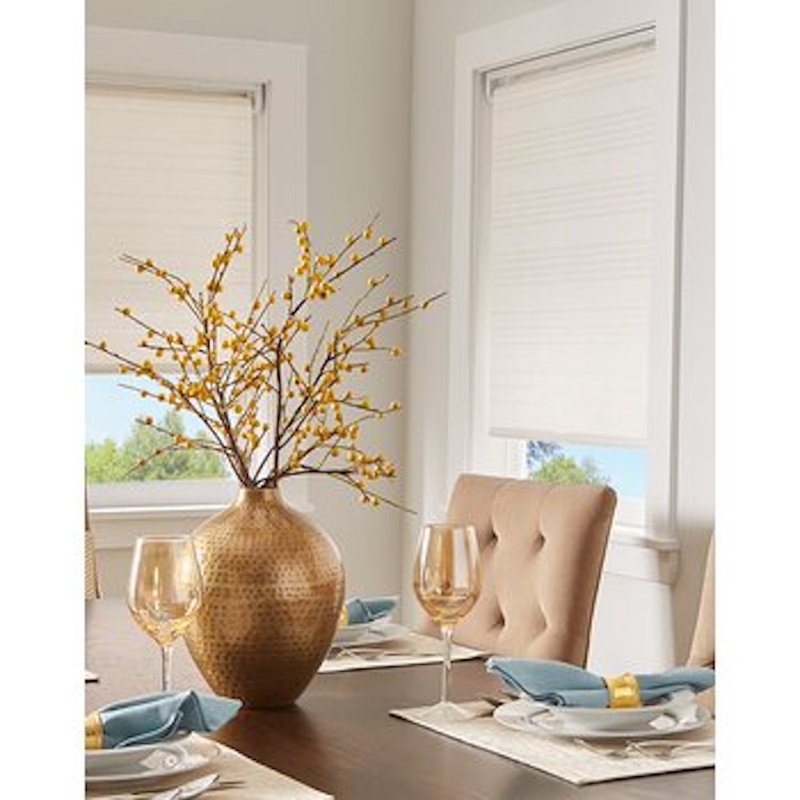Rideau roulant blanc semi-transparent à rayures métalliques, l 23 po x L 64 po