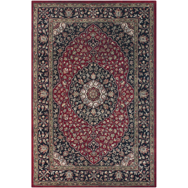Tapis de zone rouge Panna, Tapis de couloir 2 pi 6 po x 7 pi 6 po