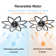 Acea 35.4" Modern Flush Mount Ceiling Fan with LED Light Dimmable 8 - Light Flush Mount with Remote