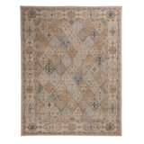 Distressed Homage Hand Knotted Wool Geometric Area Rug