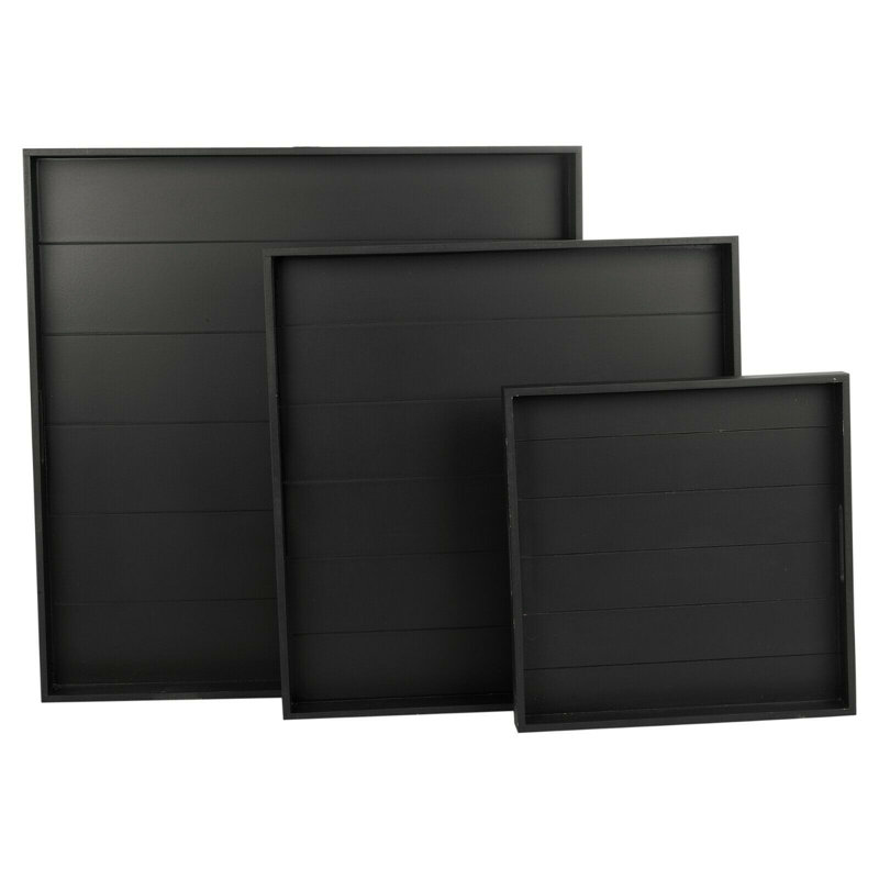Straus Tray - Set of 3, Black