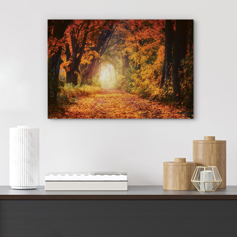 «Vibrant Orange Autumn Fall Forest Nature» sur, Toile tendue, H 32 po x l 48 po