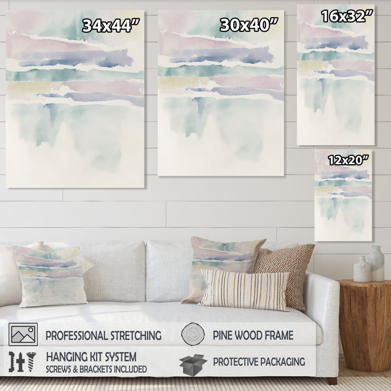 «Quietude in Mute Pastel I», reproduction sur toile, H 40 po x l 30 po x P 1,5 po, Toile tendue
