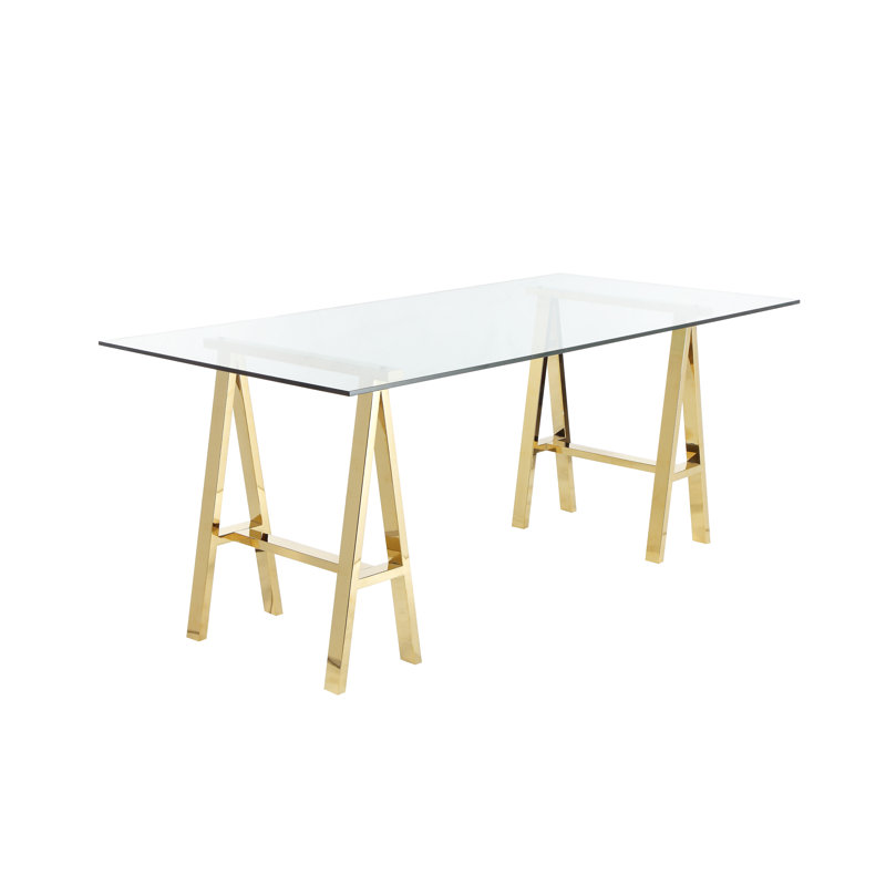 Table de salle à manger Dita, l 71 x P 36 x H 30, Doré