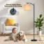  Lampe sur pied arc rétro géométrique rose orange haute lampe sur pied moderne avec abat-jour réglable en lin à 3 couleurs