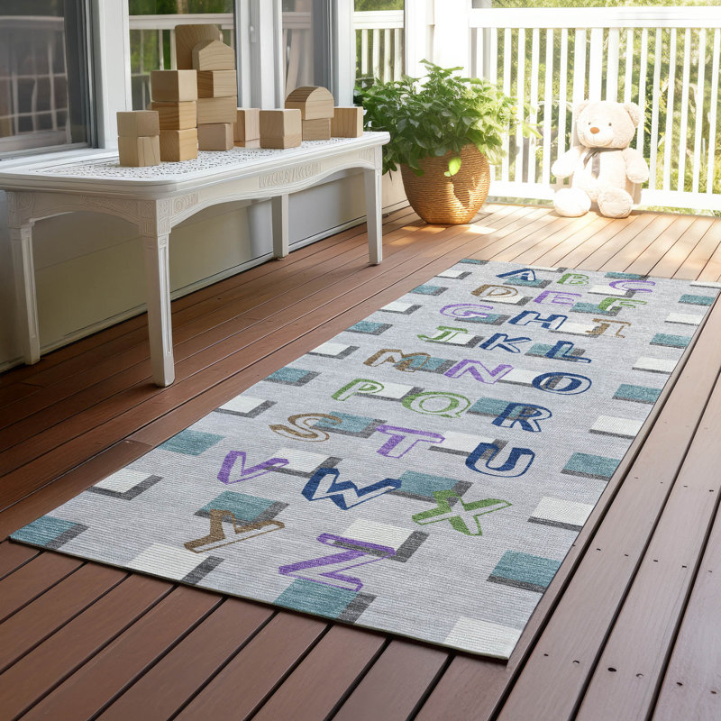 Tapis intérieur / extérieur lavable à la machine Chantille ACN2827, Argent, Tapis de couloir 2 pi 3 po x 7 pi 6 po