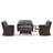 4-Person Outdoor Wicker Conversation Set with Cushions, Swivel Chairs & Coffee Table - Weatherproof Patio Sofa Set-1880140168