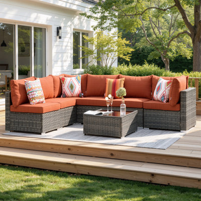 Ensemble de conversation modulaire en rotin Aliva