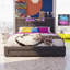 EU Sizes Upholstered Storage Bed With 3 Drawers, Velvet Bed Frame With Dual USB Ports & LED Headboard, Grey Velvet-121432296