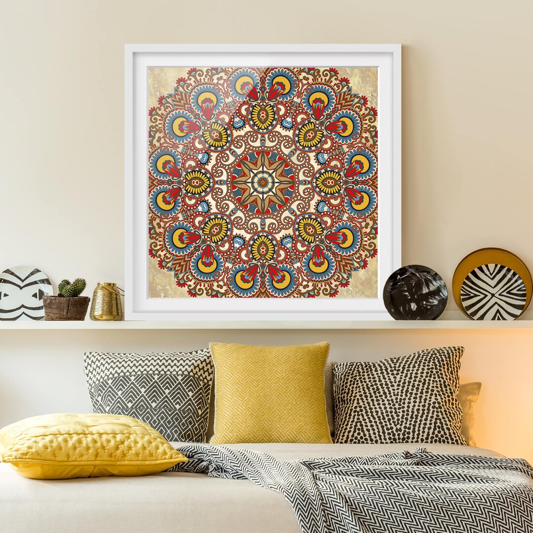 Gerahmter Kunstdruck Colourful Mandala