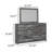 Bays 2Pc Dresser And Mirror Set, 6 Drawers, Charcoal Handles, Gray