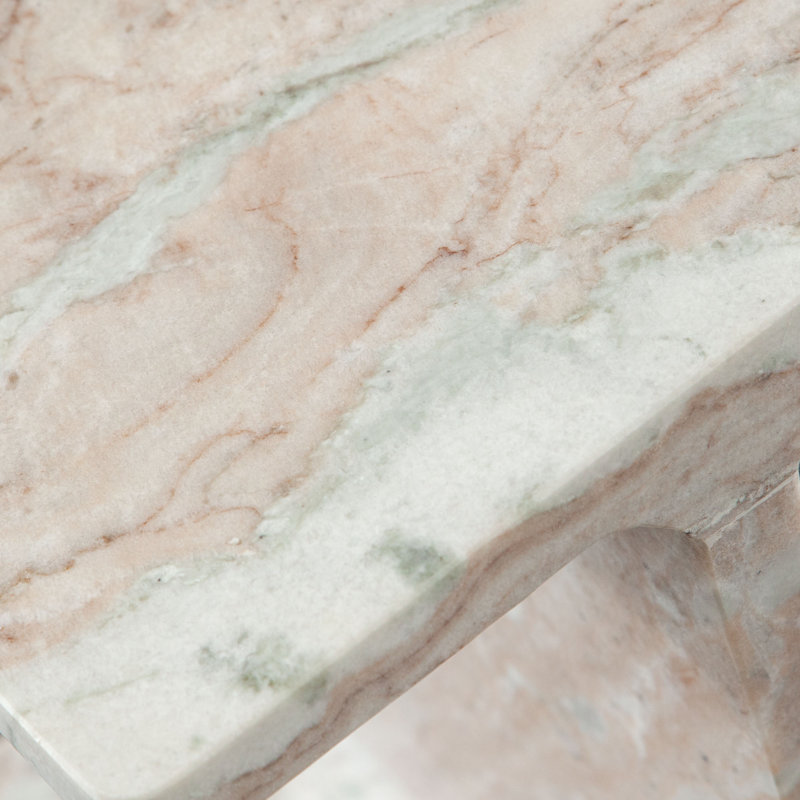 Natural Marble I-Beam Accent Table, 15 x 12 x 18