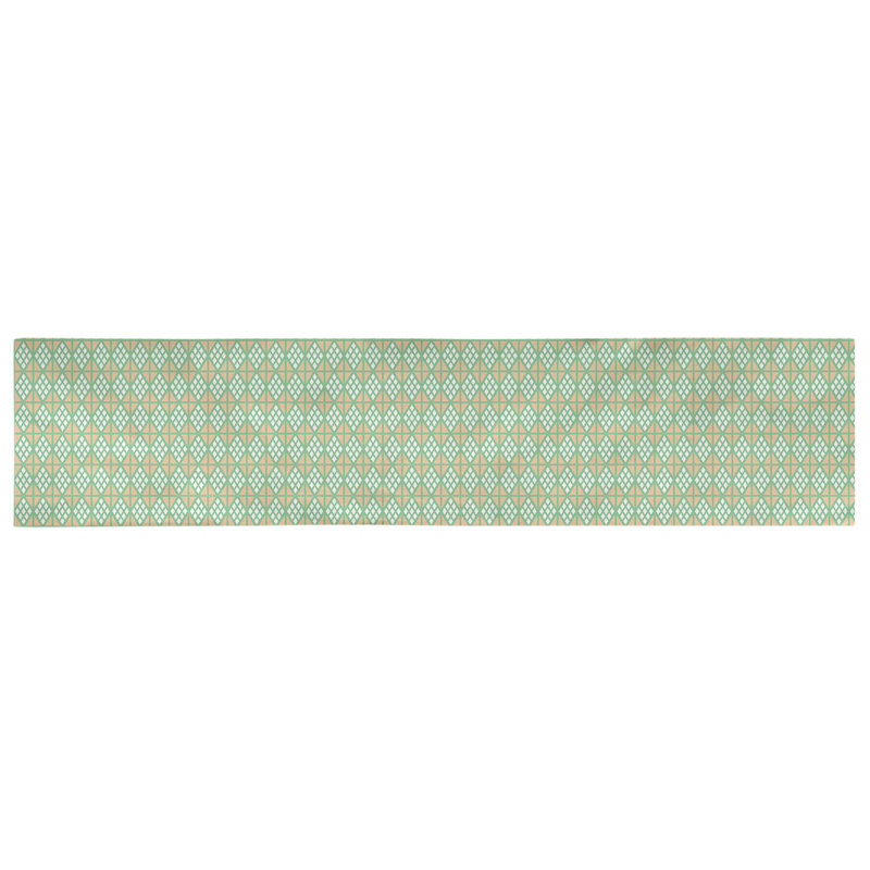 Chemin de table diamants Avicia, 91,5 po x 17,5 po, Vert / Orange, Coton