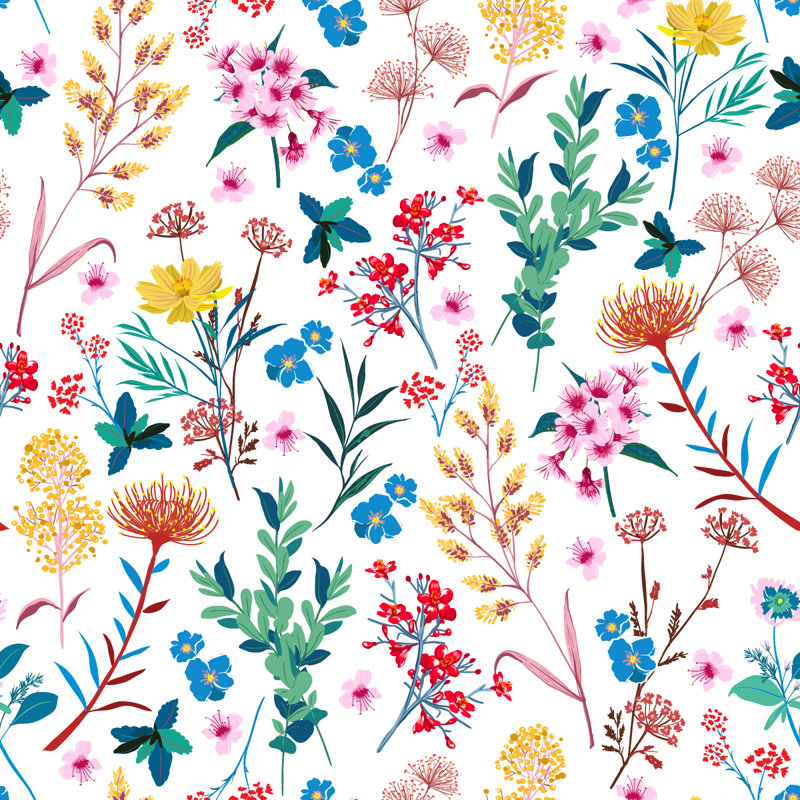 Floral Tile, 2.08' W x 10.42' L