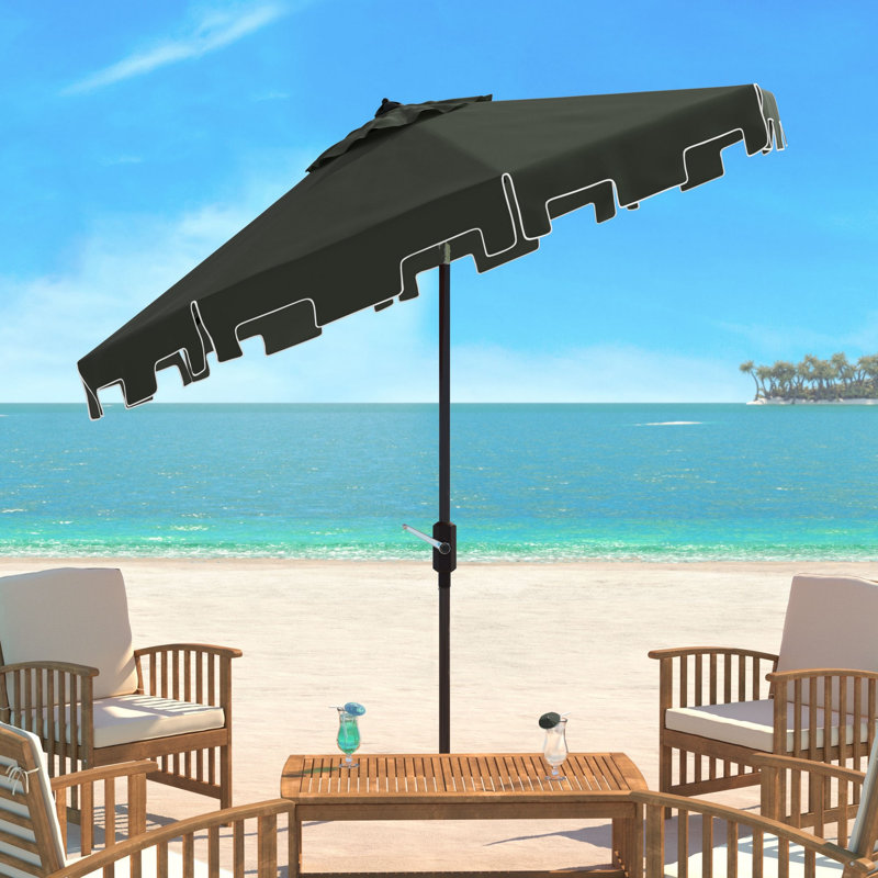 Parasol du marché Coramae, Vert foncé, Brun, 100,79 po L x 100,79 po po
