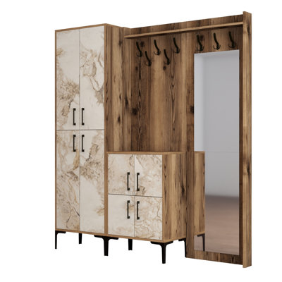 Arvydas Hall Tree 180cm Wide with Shoe Storage