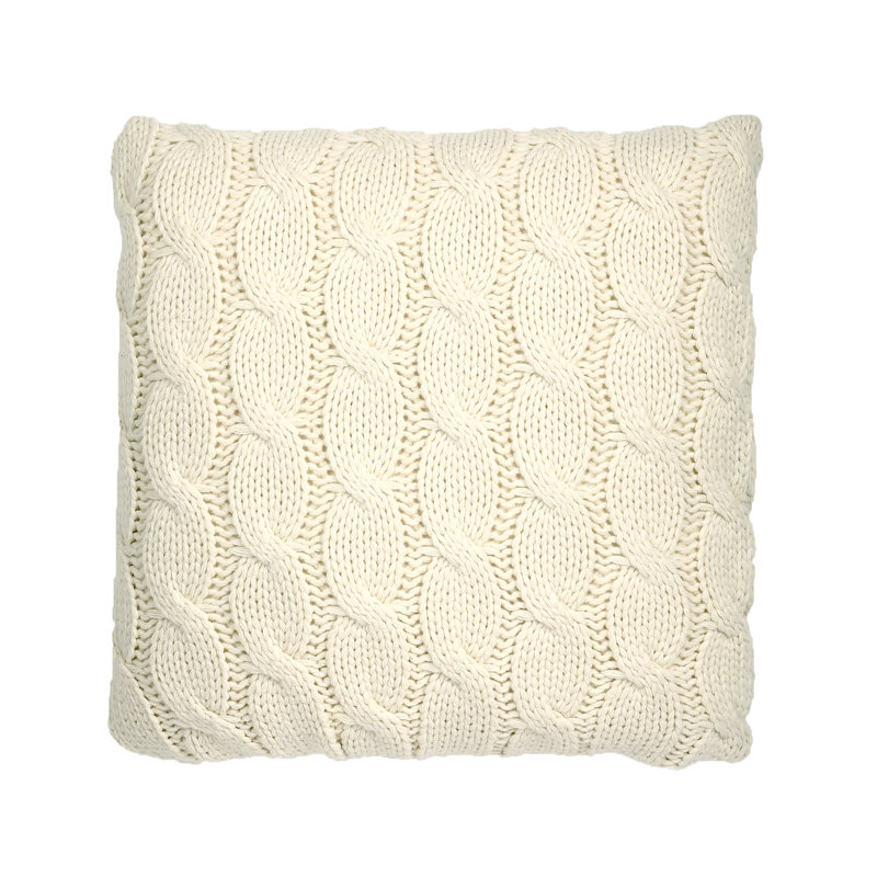 Housse de coussin Lakes, 22" H x 22" W x 3" D, Cream, Polyester