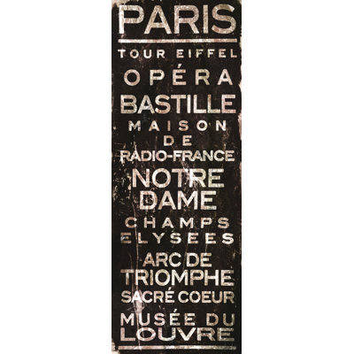 Paris - Wrapped Canvas Textual Art Print