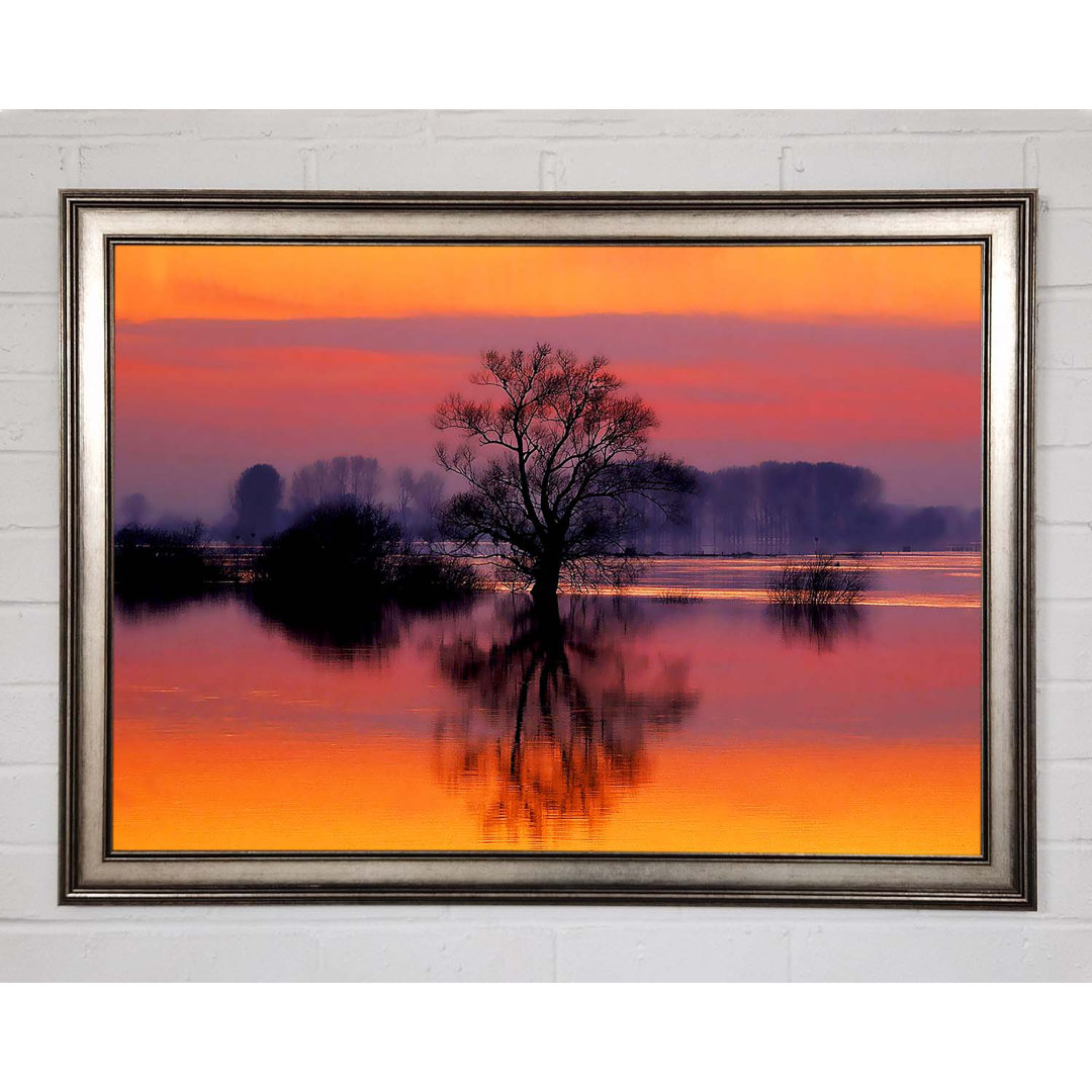 Gerahmtes Leinwandbild Orange Morning Reflections